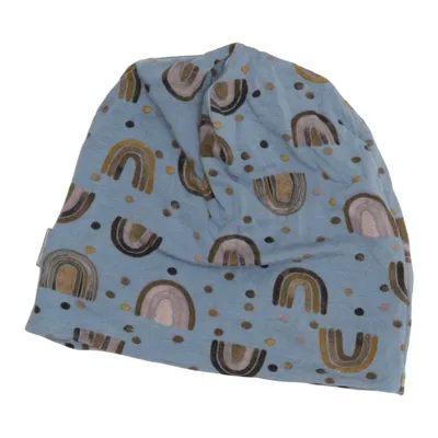 Beanie (Blauw, Meerkleurig) van Mikk-line Elastaan, Viscose