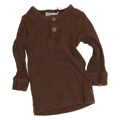 Henley T-shirt (Brun) fra Lil' Atelier Elastan, Økologisk bomuld