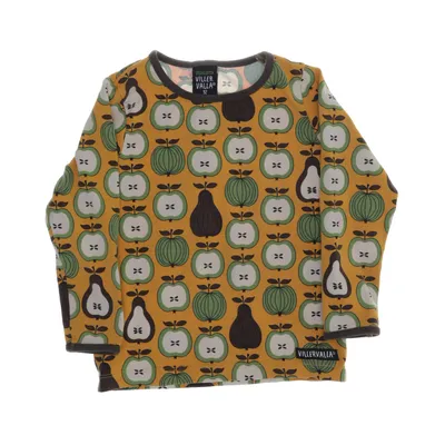 Langærmet t-shirt (Gul, Flerfarvet) fra Villervalla Økologisk bomuld, Elastan