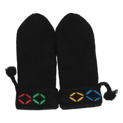 Mittens (Black, Multicolored) from Samsung Wool