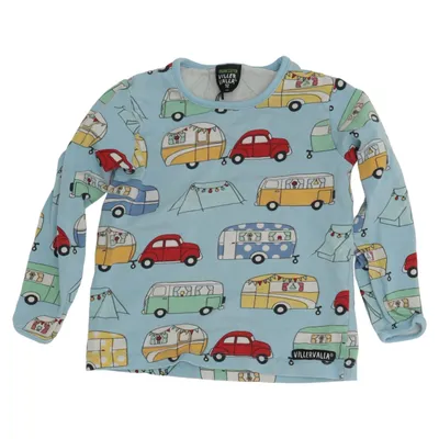 Long sleeve T-shirt (Blue, Multicolored) from Villervalla Elastane, Organic cotton
