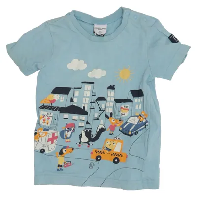 T-shirt (Blauw, Meerkleurig) van Polarn O. Pyret Organisch katoen