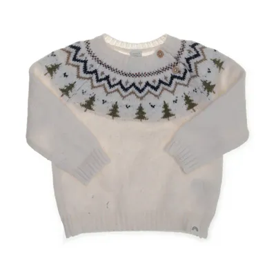 Jultröja (Vit, Flerfärgad) från Lindex Baby Polyester, Ull