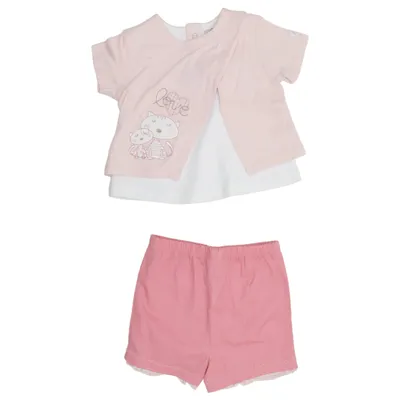 Ensemble (Rose, Blanc) de Absorba Coton