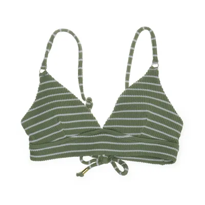 Bikini top (Groen, Wit) van WE Elastaan, Gerecycled polyester