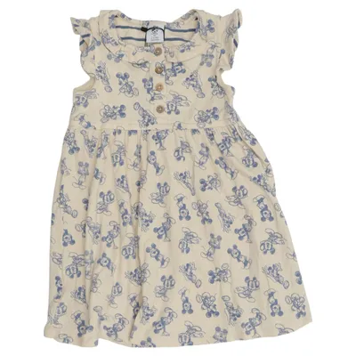 Dress (Beige, Blue) from Disney x Polarn O. Pyret Elastane, Organic cotton