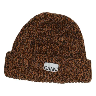 Beanie-Mütze (Braun, Schwarz) von Ganni Polyamid, Wolle