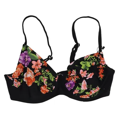 Bikini top (Black, Multicolored) from Power Flower Elastane, Polyamide