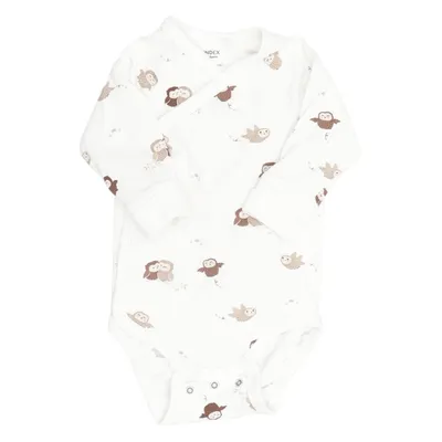 Body (Weiß, Braun) von Lindex Newborn Baumwolle, Elasthan