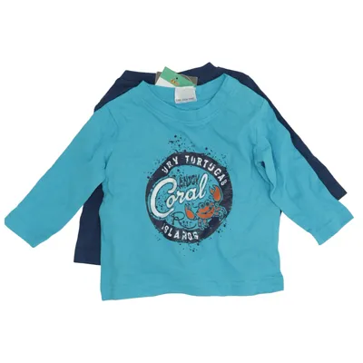 Langærmet t-shirt (Blå, Flerfarvet) fra Papagino Bomuld