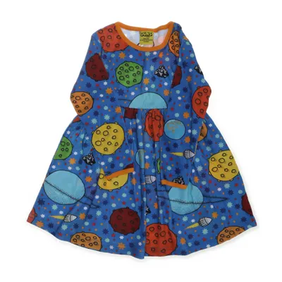 Klänning (Blå, Flerfärgad) från Duns Ekologisk bomull