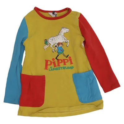 Robe (Jaune, Multicolore) de Pippi Långstrump Élasthane, Coton biologique