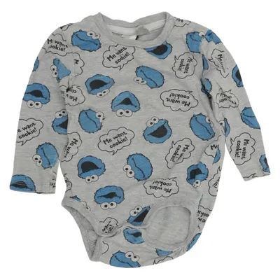 Romper (Grijs, Blauw, Meerkleurig) van Sesame Street x H&M Katoen, Viscose