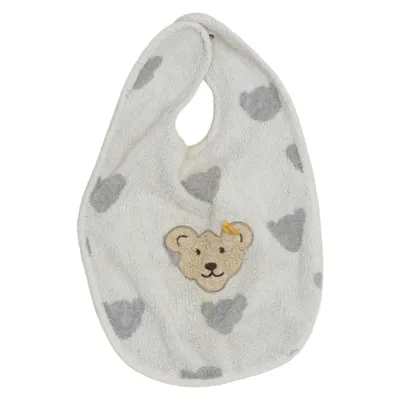 Bib (White, Gray) from Steiff