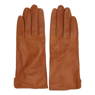 Læderhandsker (Brun) fra H&M Akryl, Læder