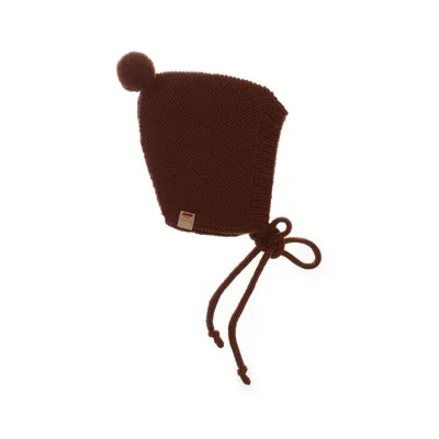 Pompon muts (Bruin) van Kids Creations Wol