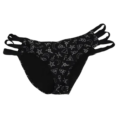 Bikini bottom (Black, White) from Gothicana by EMP Elastane, Polyamide