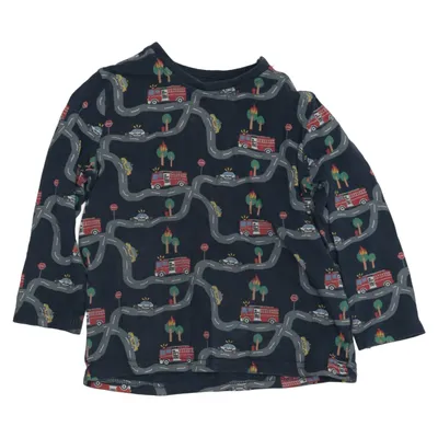 Langærmet t-shirt (Blå, Flerfarvet) fra Skill Bomuld