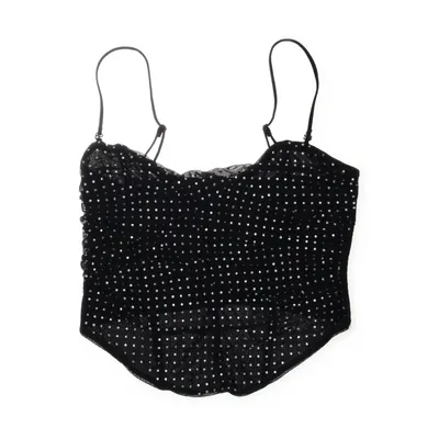 Bustier (Zwart, Zilver) van Amisu Elastaan, Polyester