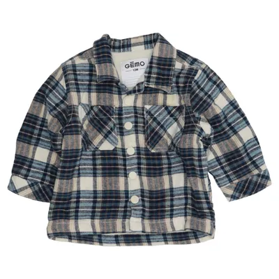 Flannel shirt (Blue, White, Beige) from Gémo