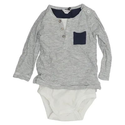 Romper (Blauw, Wit) van Baby by Lindex Katoen, Elastaan