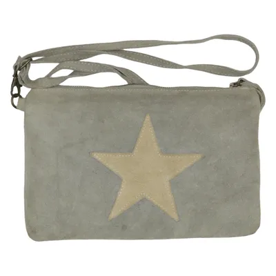 Schoudertas (Grijs, Beige) van Borse in Pelle Leer