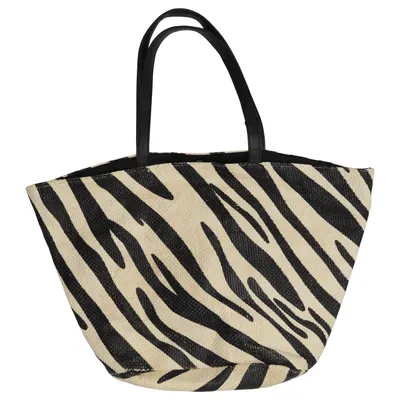 Strandtaske (Beige, Sort) fra ICA Polyester