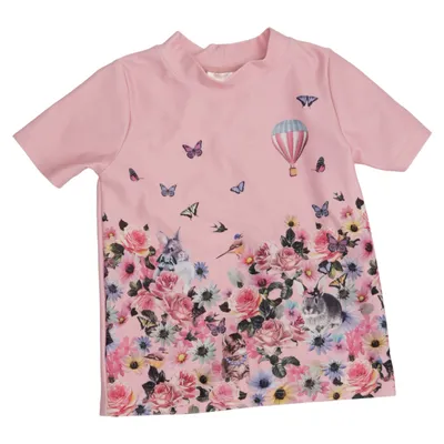 T-shirt de natation (Rose, Multicolore) de H&M Élasthane, Polyester