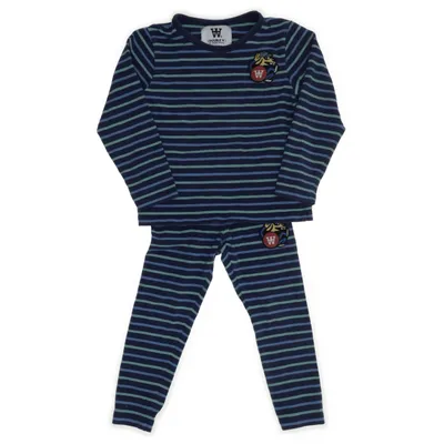 Pyjama (Blauw, Groen) van Wood Wood Katoen, Elastaan