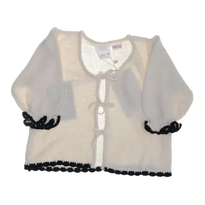 Cardigan (Hvid, Sort) fra Zara Bomuld, Polyester, Viscose