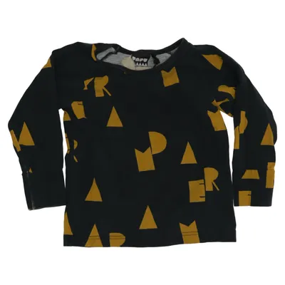 Lange mouwen shirt (Grijs, Geel) van Papu Elastaan, Organisch katoen