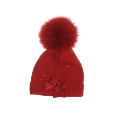Pompon muts (Rood) van La Perla