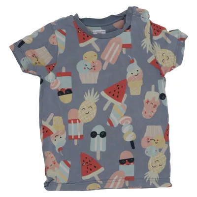 T-shirt (Blå, Flerfarvet) fra Polarn O. Pyret Elastan, Økologisk bomuld