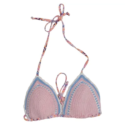Bikini top (Pink, Blue, White) from Rae Elastane, Polyamide
