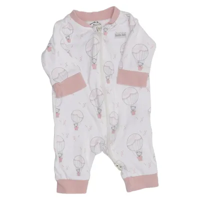 Rompers (White, Pink) from Bambu Baby Cotton, Viscose