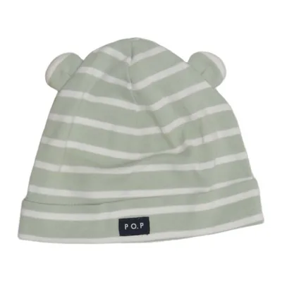 Beanie (Green, White) from Polarn O. Pyret Organic cotton