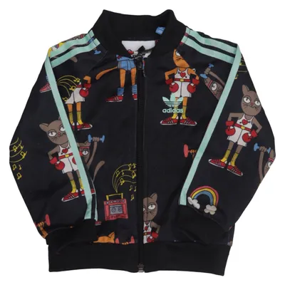 Träningsjacka (Svart, Flerfärgad) från Adidas Mini Rodini Återvunnen polyester