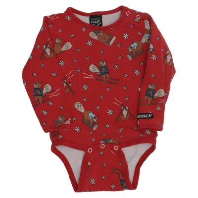 Body (Red, Multicolored) from Villervalla Elastane, Organic cotton