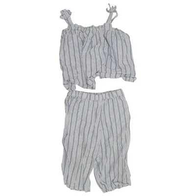 Set (Blue, White) from POMPdeLUx Linen, Viscose