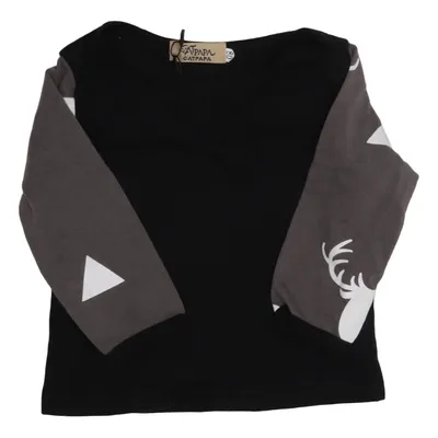 T-shirt à manches longues (Noir, Gris) de Catpapa Coton