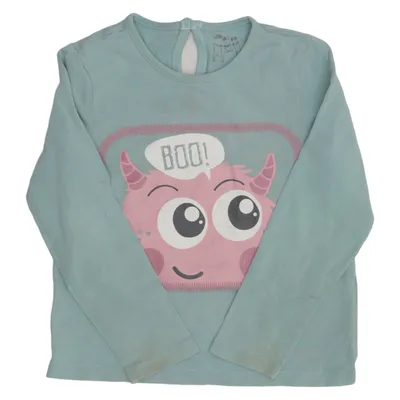 T-shirt à manches longues (Vert) de Casual Girls Wear Coton, Élasthane