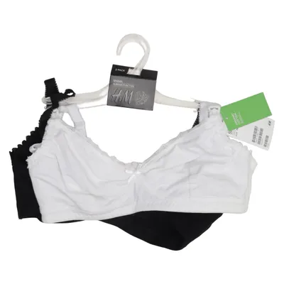 Soutien-gorge d'allaitement (Blanc, Noir) de H&M Mama Élasthane, Coton biologique