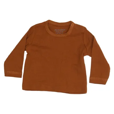 T-shirt à manches longues (Marron) de Minymo Coton, Élasthane