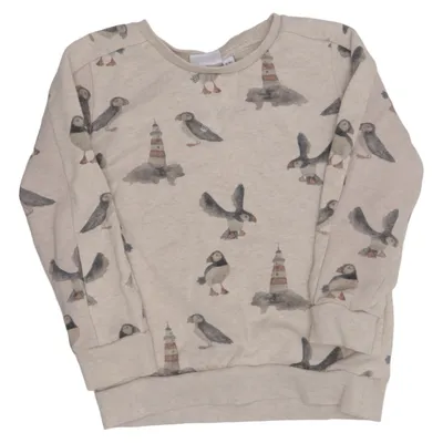 Sweatshirt (Beige, Flerfarvet) fra Name It Elastan, Økologisk bomuld
