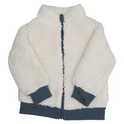Fleecejacke (Weiß, Blau) von Pocopiano Baumwolle, Polyester