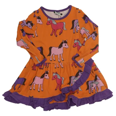 Dress (Orange, Purple, Multicolored) from Småfolk Elastane, Organic cotton