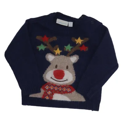Weihnachtspullover (Blau, Mehrfarbig) von Jojo Maman Bébé Kaschmir, Polyamid, Viskose, Wolle