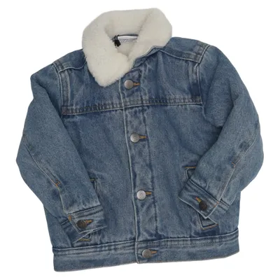 Veste en jeans fourrée (Bleu, Blanc) de Superman Coton, Polyester, Viscose