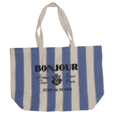 Canvas bag (Blue, Beige) from Sézane