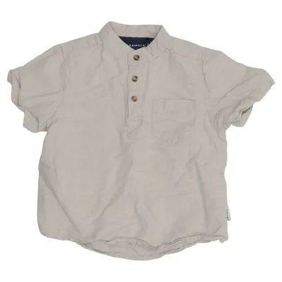 Kurzarmhemd (Beige) von Geggamoja Baumwolle, Leinen